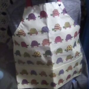 Turtle Bib Apron With Snap on Adjustable Collar.One Size Fits Most